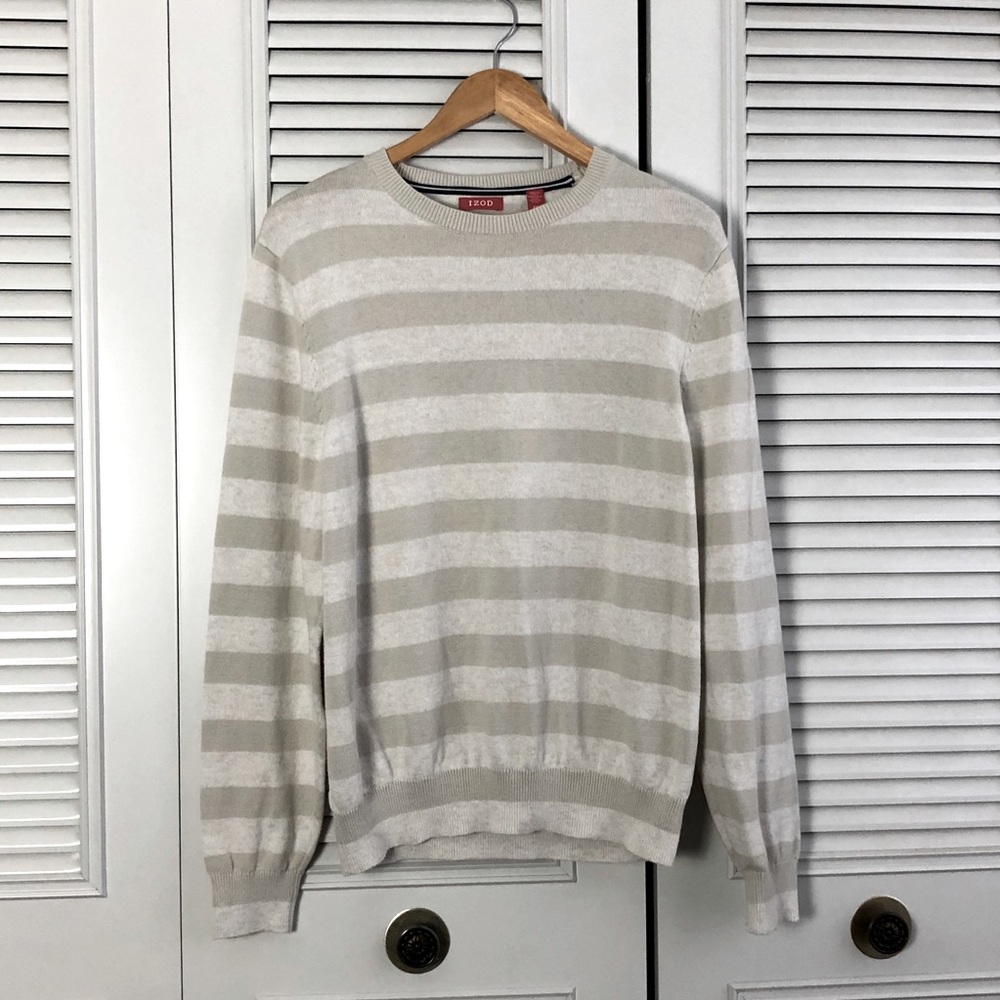 **CLOSING BUY ONE GET ONE** Izod Striped Sweater Crewneck Slim Fit Sz S